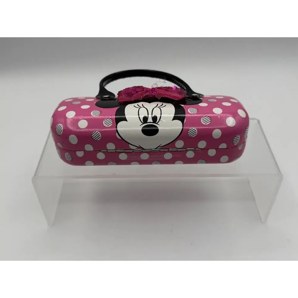 Minnie Mouse Pink Polka Dot Hard Shell Sunglasses Case w/ Handle and Bow Girls.